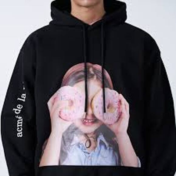 Acmé de la vie ADLV BABY FACE HOODIE BLACK DONUT Size 1 Unisex Black - Picture 14 of 14